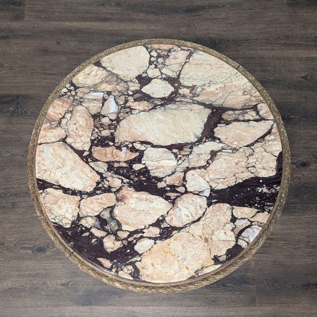 Antique Marble Top Side Table For Sale - Image 4 of 6