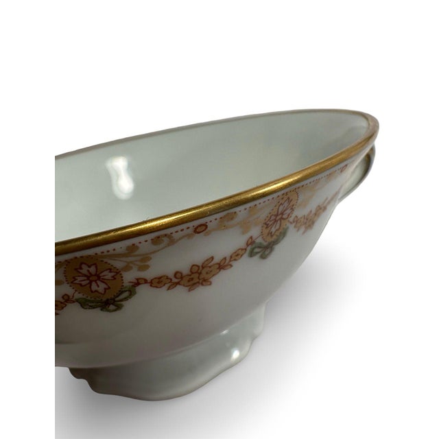 Vintage Limoges France Porcelain Coffee and Croissant Set, Hand Painted Gold Trim Tea Cups and Crescent Plates - Set of 6 For Sale - Image 10 of 10