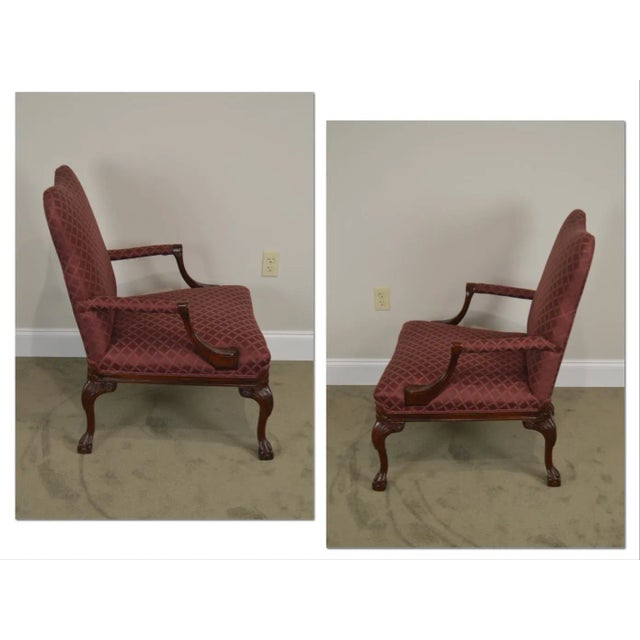 George III Chippendale Style Ball & Claw Foot Library Arm Chair by Century AGE / ORIGIN: Approx. 25 years, America DETAILS...