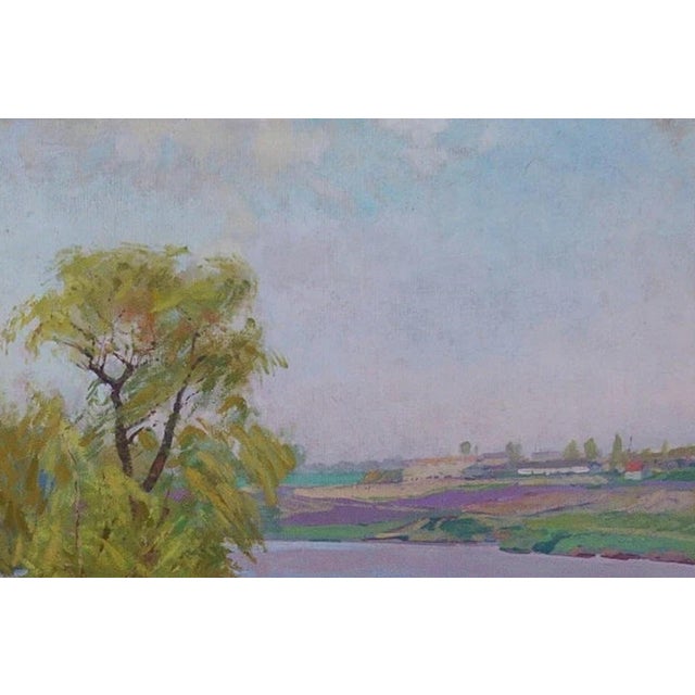 Realism Impressionist River Landscape Oil Painting, Ukrainian Artist, 1964 80-120 For Sale - Image 3 of 6