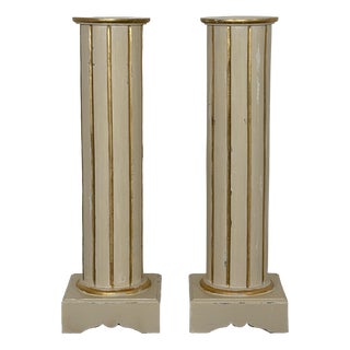 20th Century Gustavian Painted Pedestal Columns For Sale
