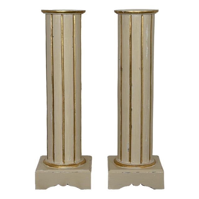 20th Century Gustavian Painted Pedestal Columns For Sale