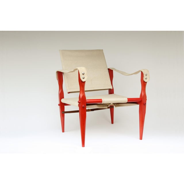 Vintage Red Safari Chair, 1970s For Sale - Image 13 of 13
