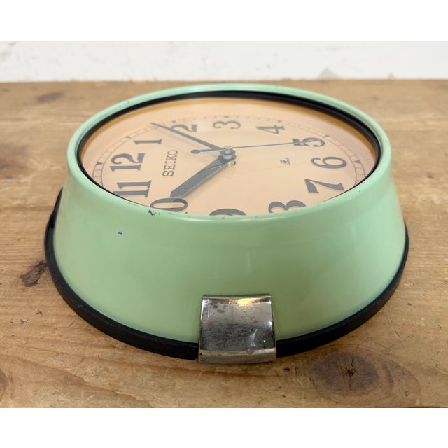 Vintage Green Ships Wall Clock from Seiko, 1970s For Sale - Image 13 of 18