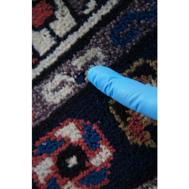 Semi Antique Hand Knotted Tribal Geometric Medallion Wool Area Rug 7' X 9' For Sale - Image 11 of 16
