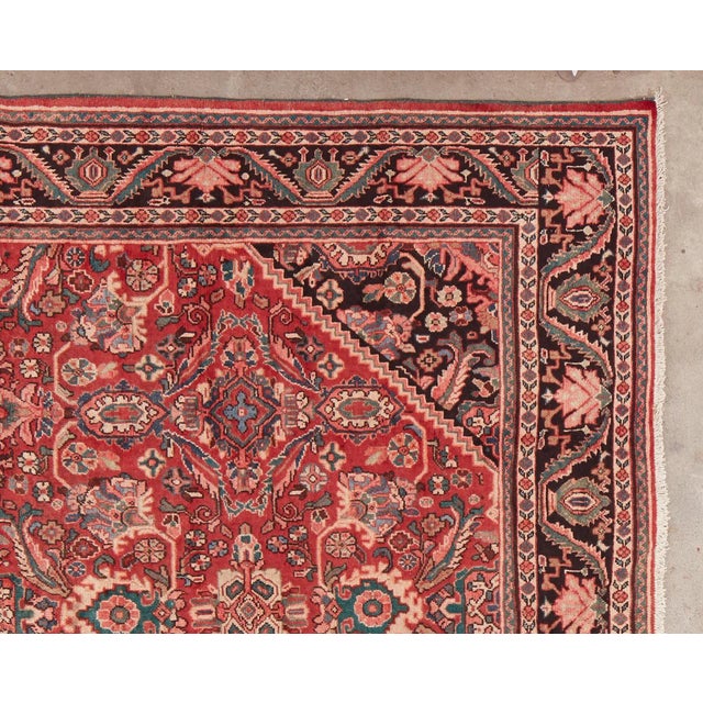 Textile Vintage Persian Mahal Wool Rug For Sale - Image 7 of 13