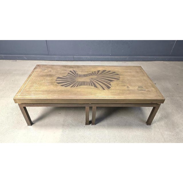 Vintage Etched Brass Coffee Table, 1970s For Sale - Image 10 of 12