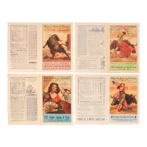 1930's Spanish Bullfighting Poster, Plaza De Toro, Valencia (Set of 4)