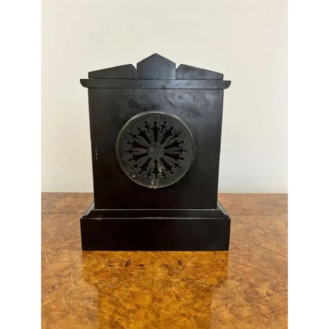 Antique Victorian Marble Clock, 1890 For Sale - Image 4 of 6