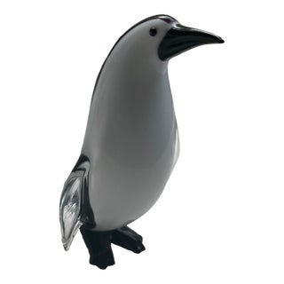 Penguin Figurine - Sommerso Technique - Original Murano Glass For Sale