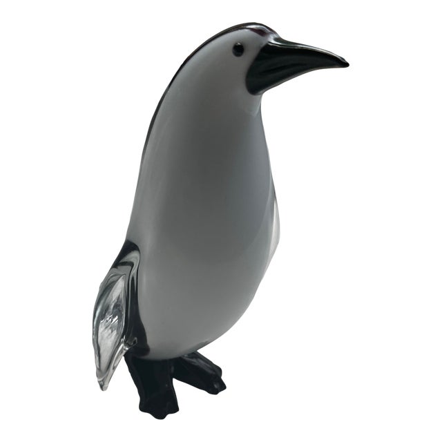 Penguin Figurine - Sommerso Technique - Original Murano Glass For Sale