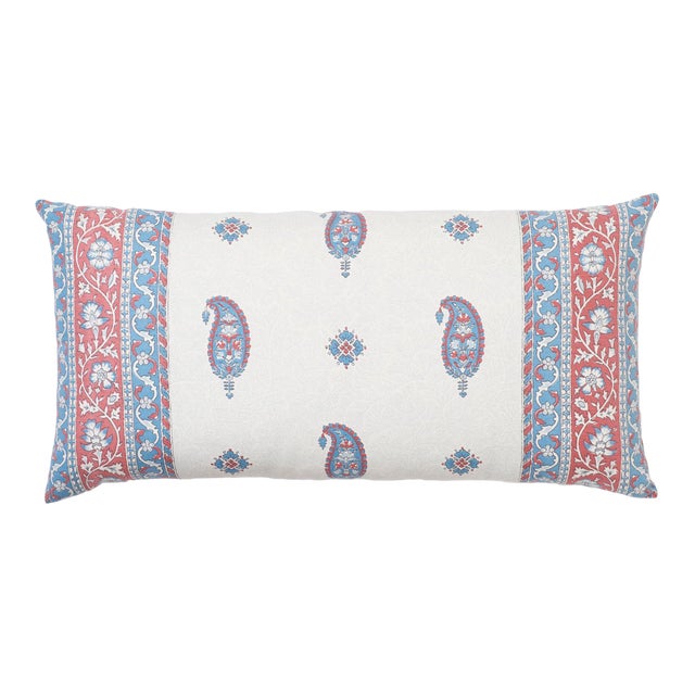 Schumacher X Mark D Sikes Ojai Paisley Pillow in Red For Sale