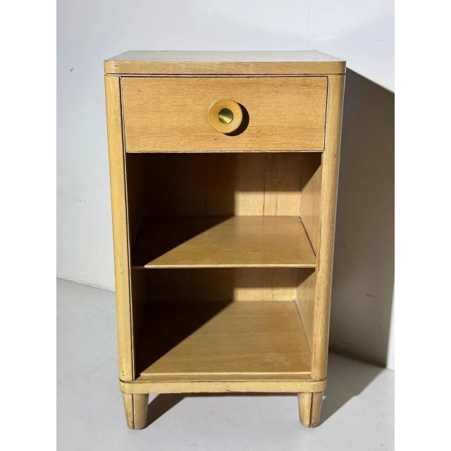 1950s Raymond Loewy for Mengel Bleached Mahogany Nightstand with Drawer & Shelf For Sale - Image 12 of 12