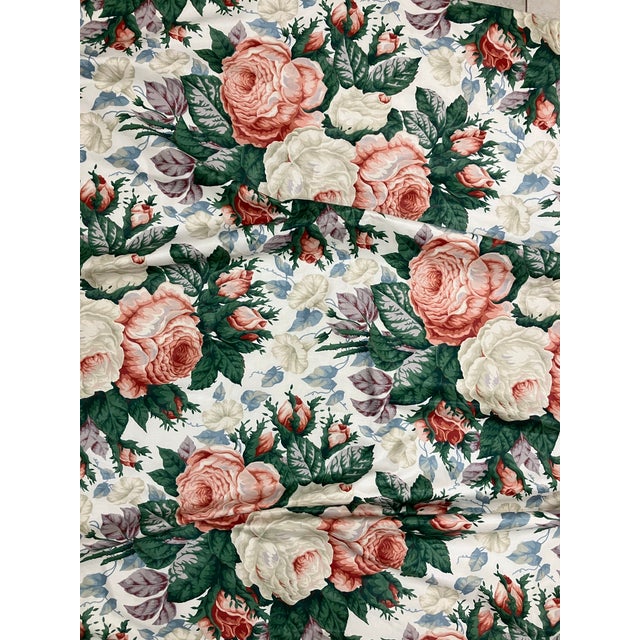 1990s Two Pairs of Custom Glazed Chintz Drapery For Sale - Image 5 of 7