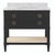Matthew Izzo Home Cutler Black Lacquer Single Porcelain Sink Bath Vanity With Brass Drawer Pulls and Marble Top For Sale - Image 9 of 9