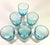 Modern 1990s Portuguese Controlled Bubble, Blue, 4 Ounce Shooter/Shot Glasses – Set of Six For Sale - Image 3 of 5