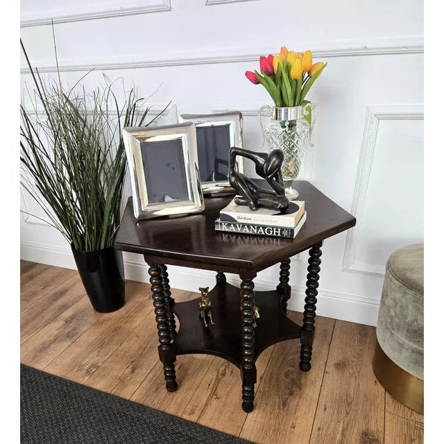Antique Italian Hexagonal Walnut Coffee Table, 1890s For Sale - Image 4 of 9