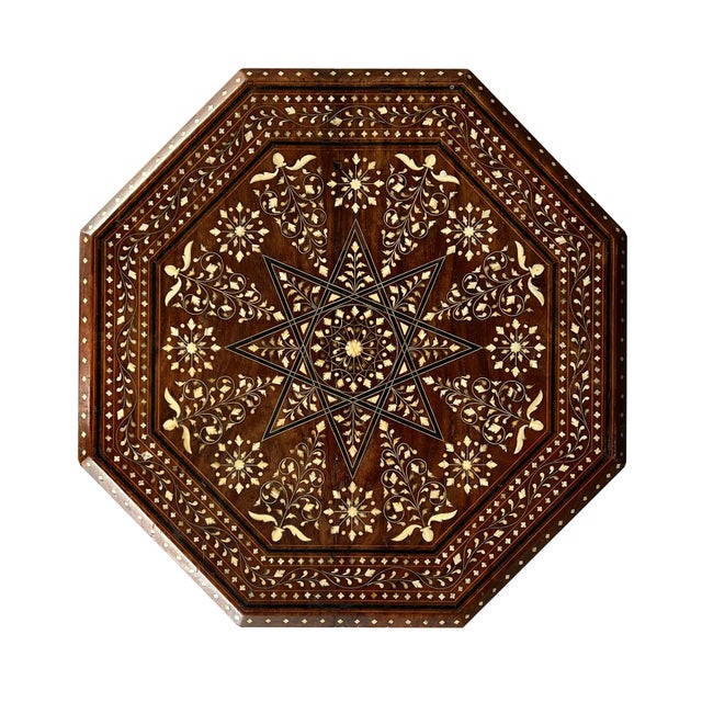 1900 - 1909 Large Antique Anglo Indian Octagonal Side/Traveling Table For Sale - Image 5 of 7