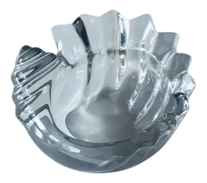 1960s Danish Modern Art Glass Seashell Bowl