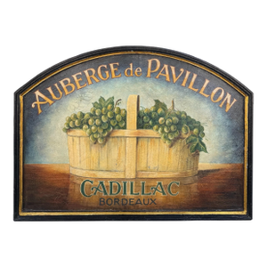 Antique Auberge De Pavillion Cadillac Bordeaux Winery Advertising Sign