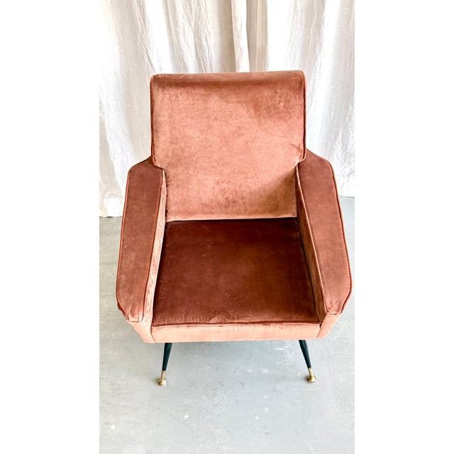 Mid-Century Modern Velvet Chair by Marco Zanuso for Arflex, Italy, 1950s For Sale - Image 6 of 13