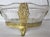 Art Nouveau Antique 1900s Gold Ornate Metal Frame and Crystal Bowl Star Bust Pattern Brides Basket For Sale - Image 3 of 9