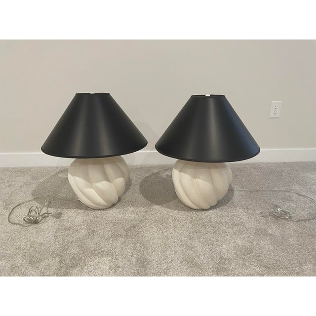 Alberto & Diego Giacometti Late 20th Century Giacometti Plaster Lamps - a Pair For Sale - Image 4 of 5