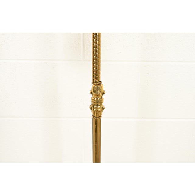 Early 20th Century Antique Art Nouveau Brass Bridge Arm Floor Lamp For Sale - Image 5 of 11