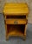 Vintage Satinwood Nightstand French Style Brass Ormolu Inlaid Bedside Table For Sale - Image 4 of 12