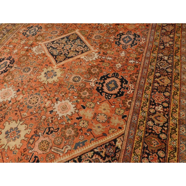Genuine Hand Knotted Authentic Antique Persian Mahal Rug 12'x 8'10" For Sale In Los Angeles - Image 6 of 18