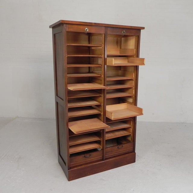 Oak Roller Shutter Cabinet, 1930s For Sale - Image 15 of 18
