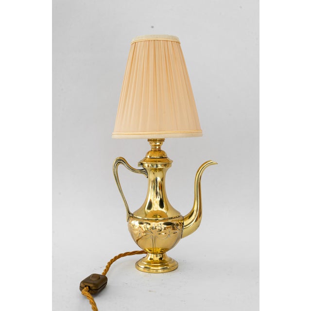 Art Deco Teacan Table Lamp with Fabric Shade, Vienna, Austria, 1920s For Sale - Image 17 of 17