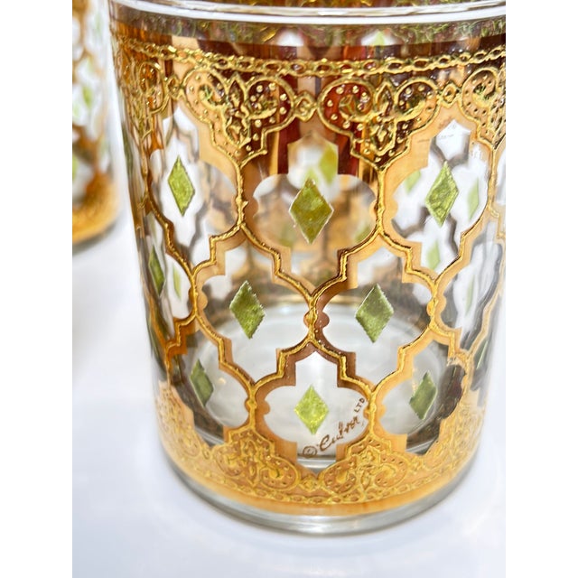 Gold Vintage Set of 4 Old Fashioned Valencia by Culver With 22-Karat Gold For Sale - Image 8 of 12