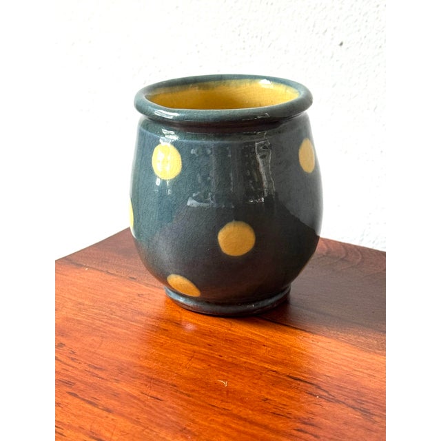 Mid-Century French Savoyard "Terre Vernissée" Attributed Polka Dot Redware Cachepot in the Style of St. Jorioz For Sale - Image 11 of 12