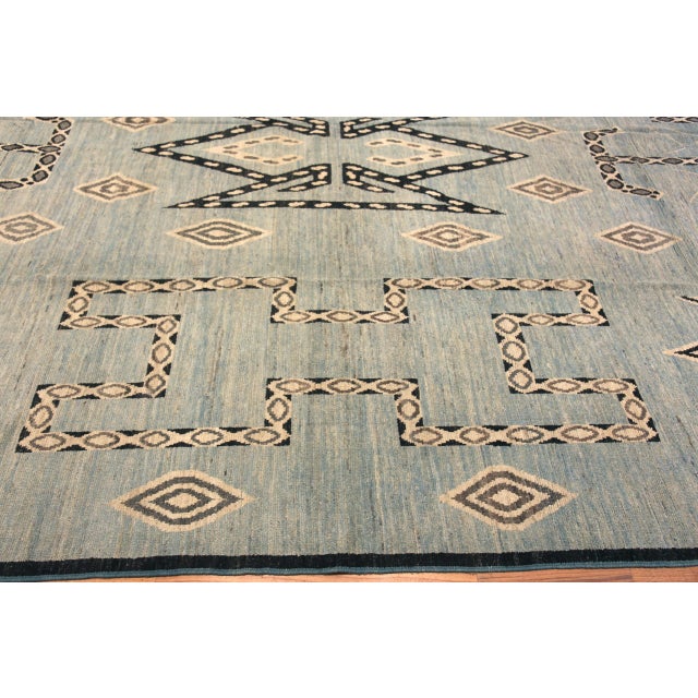 Nazmiyal Collection Pastel Tones Primitive Motifs Modern Large Rug For Sale - Image 4 of 8