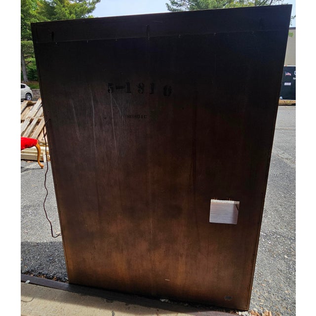 Nordic Mid-Ventury Oak and Brass Ligthted Bookcase For Sale - Image 9 of 10