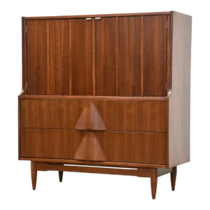 Walnut Tall Mid Century Dresser