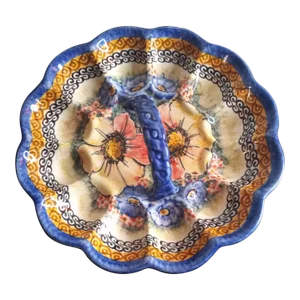 1950s Unikat Polish Hand Painted Titbit Plate