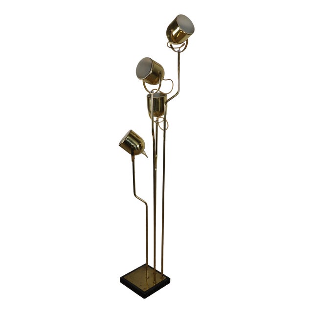 Vintage Floor Lamp in Gilt Metal by Goffredo Reggiani, 1970s For Sale
