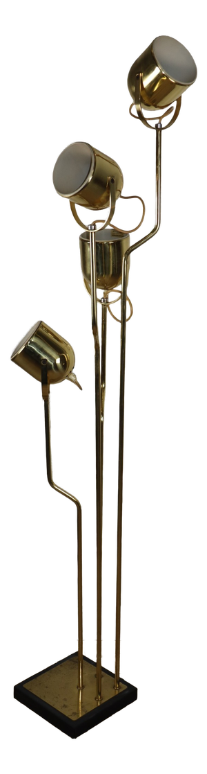 Vintage Floor Lamp in Gilt Metal by Goffredo Reggiani, 1970s