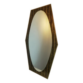 Vintage Painted Wood-Effect Mirror, Italy, 1950s For Sale