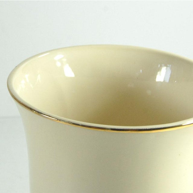 Ceramic Art Deco Cream Ceramic Vase, Belgium, 1930s For Sale - Image 7 of 10