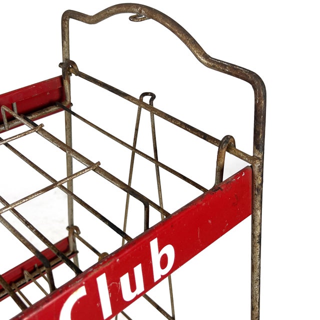 Vintage 1940s Industrial Suburban Club Soda Wire Shelf Storage Rack Advertising Store Display For Sale - Image 9 of 11