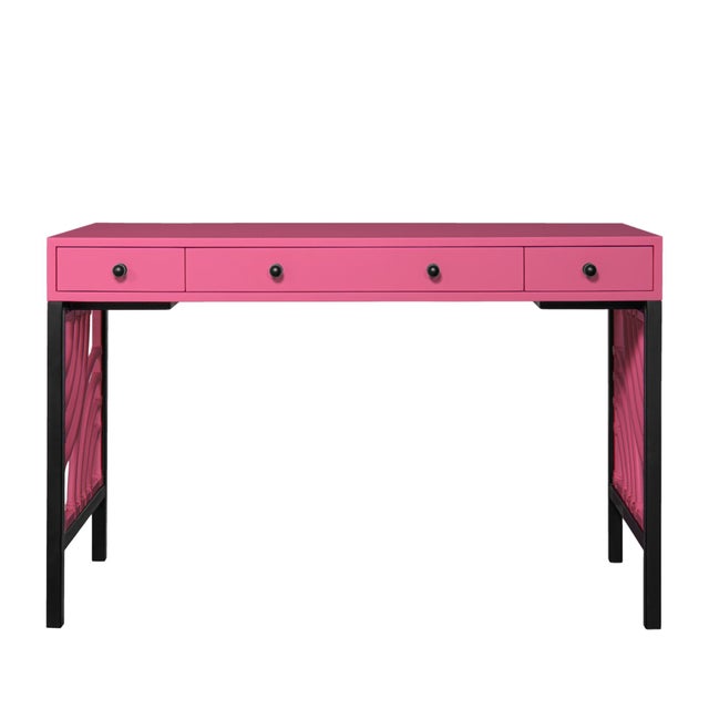 David Francis Swirl Writing Desk - Pink For Sale - Image 4 of 9