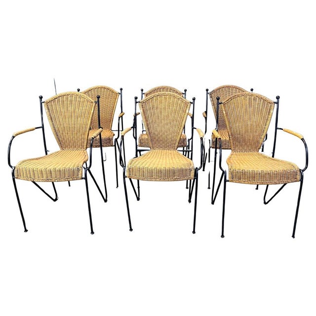 Wicker Chairs by Frederick Weinberg, 1960s, Set of 6 For Sale - Image 15 of 15