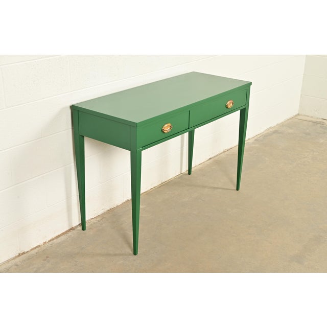 John Widdicomb John Widdicomb Antique Federal Green Lacquered Console or Entry Table, Newly Refinished For Sale - Image 4 of 15