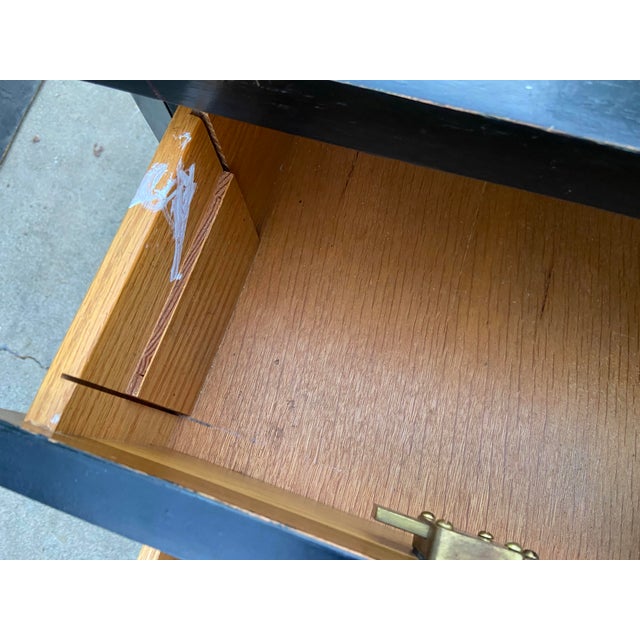 Black Vintage Mid Century Florence Knoll Double Pedestal Executive Desk Chrome Wood For Sale - Image 8 of 12