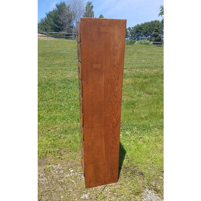 Antique Oak 10 Drawer File or Storage Cabinet 1920s For Sale - Image 15 of 17