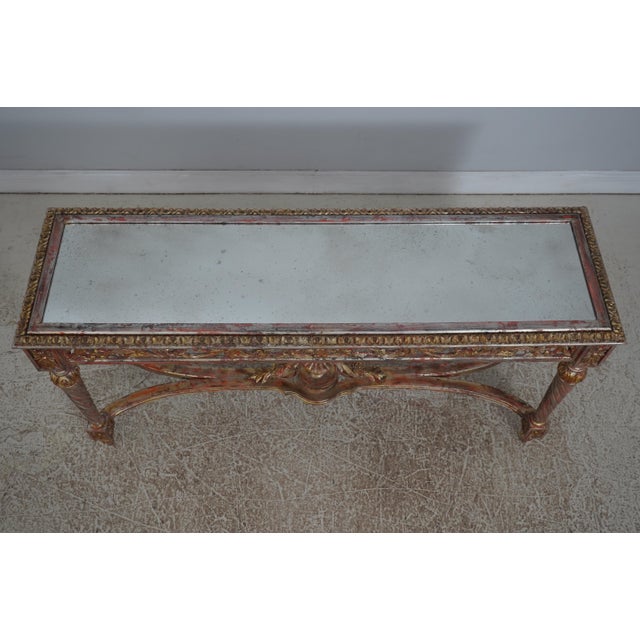 French French Louis XVI Mirror Top Carved Console Table For Sale - Image 3 of 14