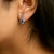 Haus of Brilliance 10K White Gold Blue Sapphire and Diamond Halo Cushion Shaped Drop Earrings (I-J Color, I1-I2 Clarity) For Sale - Image 4 of 5